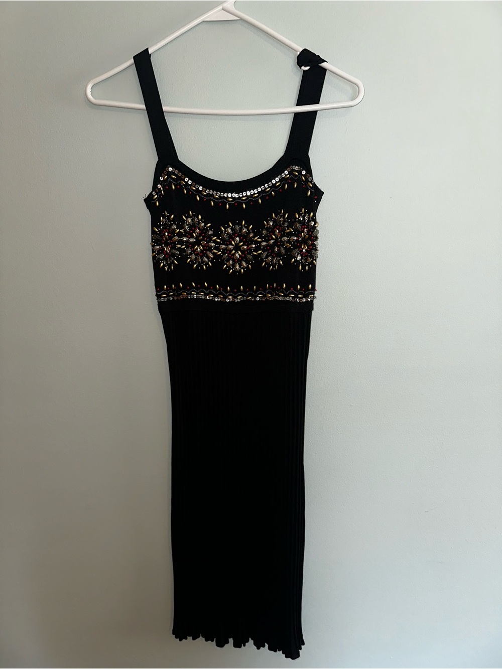 Grace beaded knit black dress